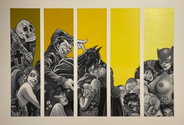 绘画 标题为“Vie et mort à Gotha…” 由Xavier Marabout, 原创艺术品, 油 安装在木质担架架上