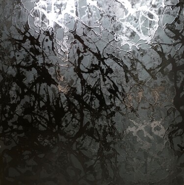 Картина под названием "DARK DRIPPING ZONE…" - Xaro, Подлинное произведение искусства, Акрил Установлен на Деревянная панель