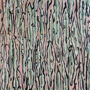 Peinture intitulée "Graphic Bark 17" par Xaro, Œuvre d'art originale, Acrylique Monté sur Panneau de bois