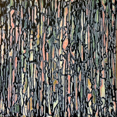 Malerei mit dem Titel "Le Séquoia Rose" von Xaro, Original-Kunstwerk, Acryl Auf Holzplatte montiert