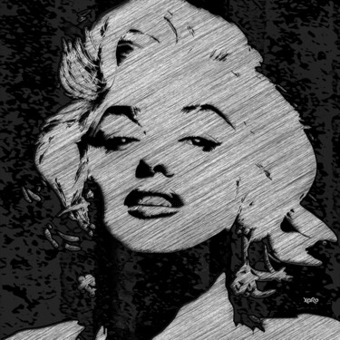 Arte digital titulada "Marylin Monroe silv…" por Xaro, Obra de arte original, Trabajo Digital 2D Montado en Aluminio