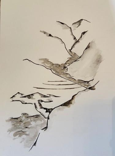 Рисунок под названием "Un arbre dans les m…" - Xavier Trobel, Подлинное произведение искусства, Чернила