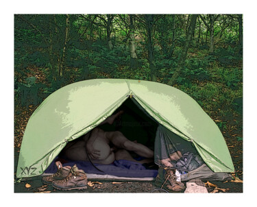 Arte digitale intitolato "camping sauvage par…" da Xavier-Yves Zarani, Opera d'arte originale, Lavoro digitale 2D