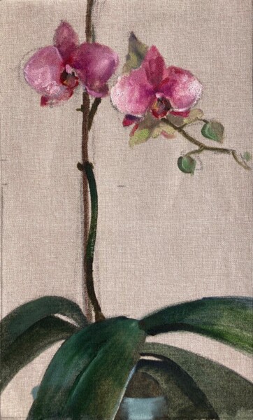 Pintura intitulada "Orchid" por Xeyale Bedelova, Obras de arte originais, Óleo