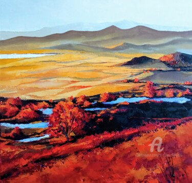 Peinture intitulée "Automne has come" par Xi Chen, Œuvre d'art originale, Huile