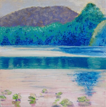 Pittura intitolato "The Lake Mirrors Se…" da Xiaolan Sun, Opera d'arte originale, Olio