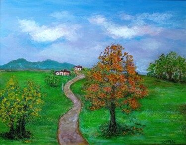 Картина под названием "The countryside esc…" - Xiaomei Li, Подлинное произведение искусства, Акрил