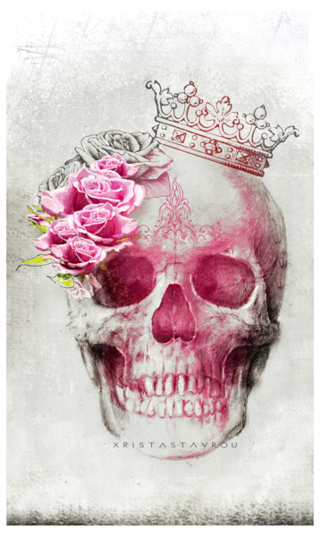 Grafika cyfrowa / sztuka generowana cyfrowo zatytułowany „Skull Queen” autorstwa Xristastavrou, Oryginalna praca, Malarstwo…