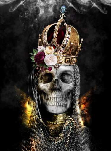 Digital Arts titled "Skull Queen L070820" by Xristastavrou, Original Artwork, Digital Painting