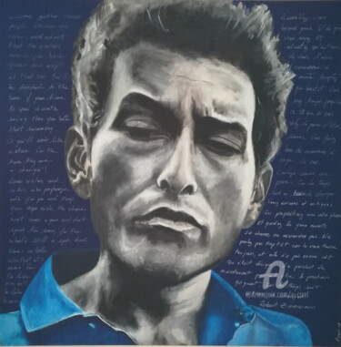 「Bob Dylan」というタイトルの絵画 Yannick Civelによって, オリジナルのアートワーク, アクリル