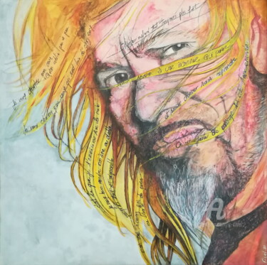 Schilderij getiteld "Florent Pagny" door Yannick Civel, Origineel Kunstwerk, Acryl