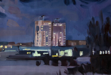 "Night city" başlıklı Tablo Yuliya Kachan tarafından, Orijinal sanat, Petrol