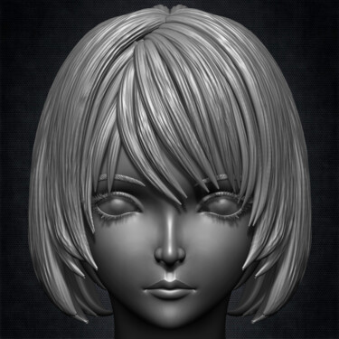 Цифровое искусство под названием "Female Anime Vol 02…" - Yacine Brinis, Подлинное произведение искусства, 3D моделирование