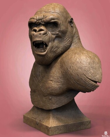 Digital Arts titled "Killer Gorilla 2  B…" by Yacine Brinis, Original Artwork, 3D Modeling