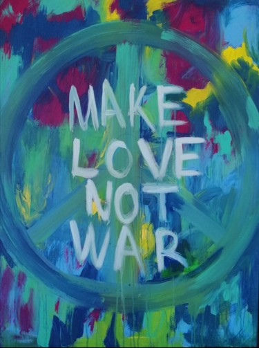 Painting titled "Make love not war" by Yağmur Turan, Original Artwork, Acrylic
