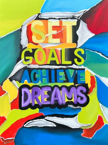 Pittura intitolato "Set Goals Achieve D…" da Yağmur Turan, Opera d'arte originale, Acrilico