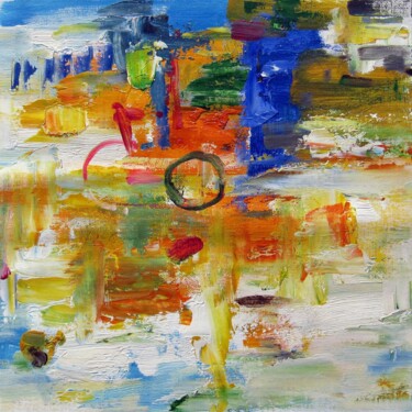 Pittura intitolato "Abstract #611" da Yakir Zendo, Opera d'arte originale, Olio Montato su Telaio per barella in legno