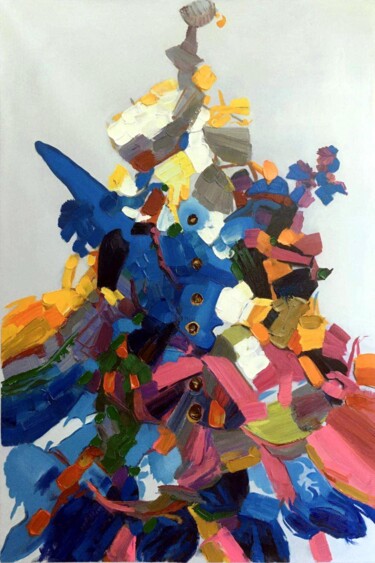 Peinture intitulée "Climb 001D" par Yakir Zendo, Œuvre d'art originale, Huile Monté sur Châssis en bois