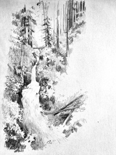 Disegno intitolato "Cascade" da Yan Vita, Opera d'arte originale, Matita