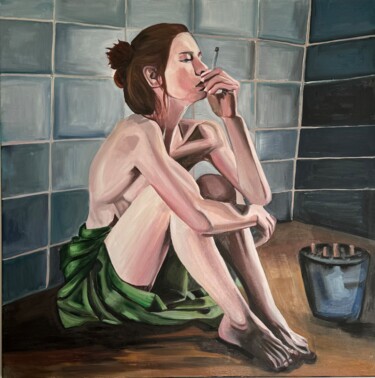 Malarstwo zatytułowany „Sadness 2” autorstwa Yana Bo, Oryginalna praca, Olej Zamontowany na Drewniana rama noszy