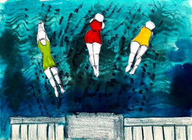 "Swimmers" başlıklı Resim Yana Sviatkina tarafından, Orijinal sanat, Dijital baskı
