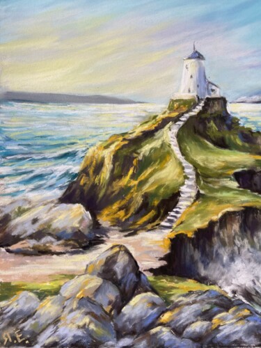 Drawing titled ""LIGHTHOUSE",pastel…" by Yana Yeremenko, Original Artwork, Pastel