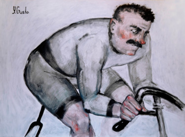 Malerei mit dem Titel "Cyclist" von Yana Medow, Original-Kunstwerk, Acryl