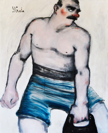 Pittura intitolato "WEIGHTLIFTER" da Yana Medow, Opera d'arte originale, Acrilico