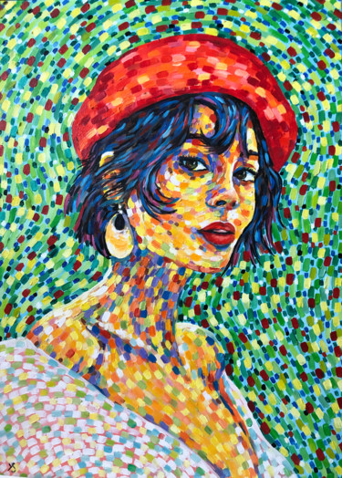 Peinture intitulée "La Femme Fatale" par Yana Shapoval, Œuvre d'art originale, Huile