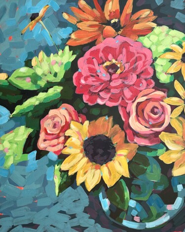 Painting titled "Shades of summer" by Yana Shapoval, Original Artwork, Acrylic