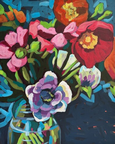 Painting titled "Wildflowers" by Yana Shapoval, Original Artwork, Acrylic