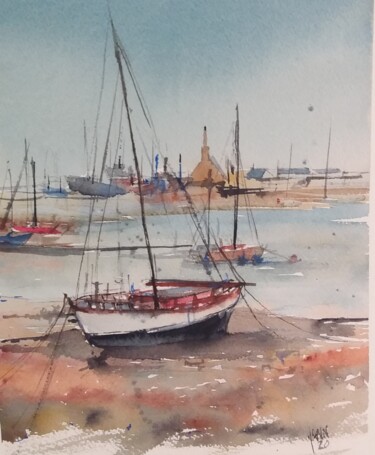 Peinture intitulée "Camaret" par Yann Chalopin, Œuvre d'art originale, Aquarelle