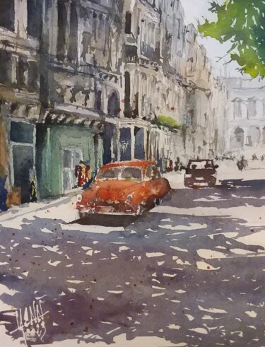 Pittura intitolato "Cuba" da Yann Chalopin, Opera d'arte originale, Acquarello