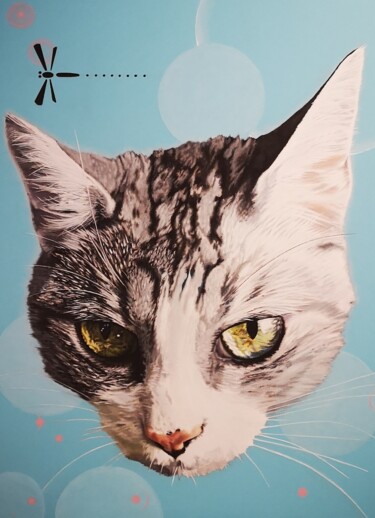 Peinture intitulée "CAT" par Yann Comtat, Œuvre d'art originale, Acrylique