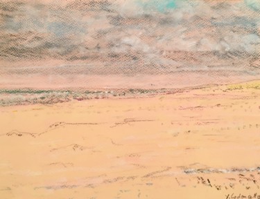 Peinture intitulée "Plage de St Girons…" par Bobdiyann, Œuvre d'art originale, Pastel