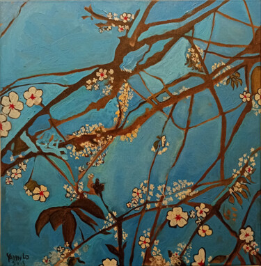 绘画 标题为“cerisier” 由Yann Le Dall, 原创艺术品, 油 安装在木质担架架上