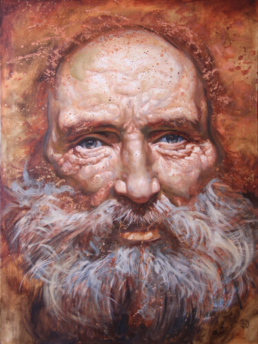 绘画 标题为“Philosopher” 由Yaroslav Kurbanov, 原创艺术品, 油 安装在木质担架架上