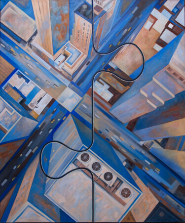Peinture intitulée "Space in between 2" par Yaroslav Kurbanov, Œuvre d'art originale, Huile