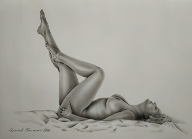 Tekening getiteld "Nude№365" door Yaroslav Teslenko, Origineel Kunstwerk, Houtskool