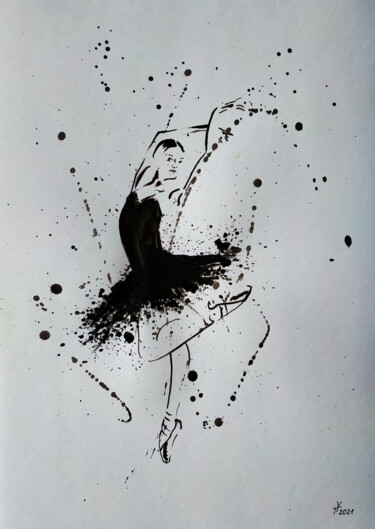 Pintura titulada "Ballerina №037" por Yaroslav Teslenko, Obra de arte original, Acrílico