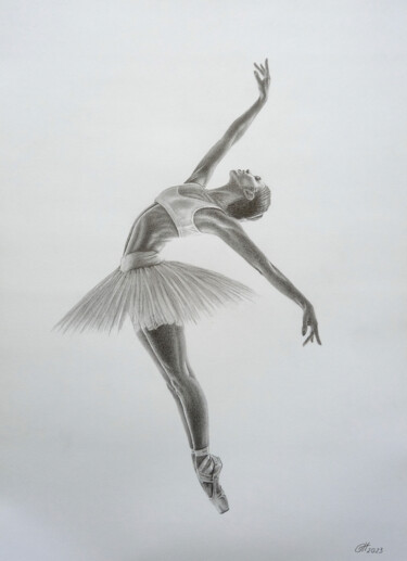 제목이 "Ballerina 053"인 그림 Yaroslav Teslenko로, 원작, 연필