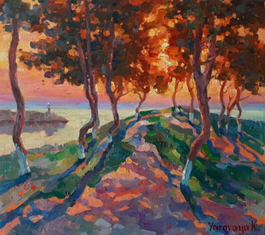 Painting titled "Road to the sun" by Ksenia Yarovaya, Original Artwork, Oil