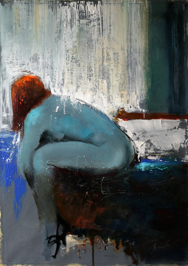 Painting titled "Blue room" by Yaseneva Svetlana, Original Artwork, Oil