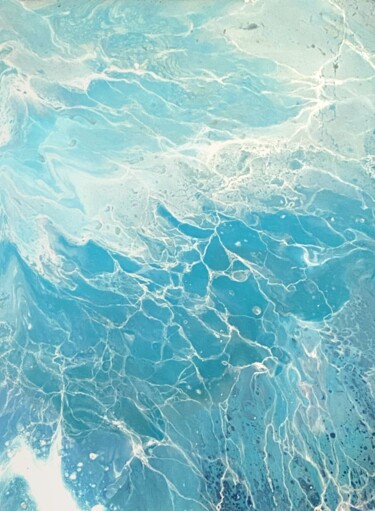 Картина под названием "BLUE" - Yaz Tazi, Подлинное произведение искусства, Акрил Установлен на Деревянная рама для носилок