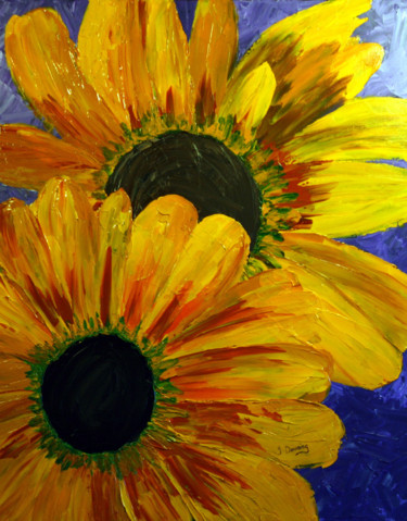Pintura titulada "Rayon de soleil-1" por Yves Downing, Obra de arte original, Acrílico Montado en Bastidor de camilla de mad…