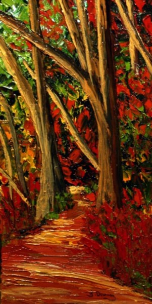 Картина под названием "Forêt centenaire" - Yves Downing, Подлинное произведение искусства, Акрил Установлен на Деревянная ра…