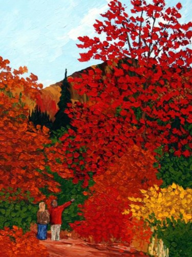 Peinture intitulée "Harmonie d'automne" par Yves Downing, Œuvre d'art originale, Acrylique Monté sur Châssis en bois