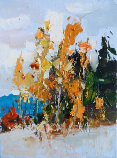 Pintura intitulada "Mountains Painting…" por Yehor Dulin, Obras de arte originais, Óleo