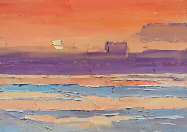 Pittura intitolato "" Sunset "" da Yehor Dulin, Opera d'arte originale, Olio