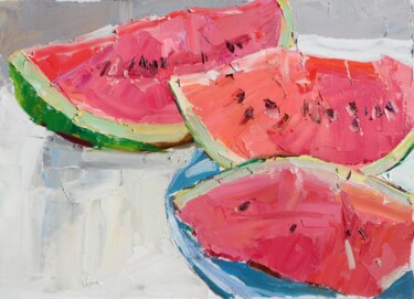 「" Watermelon"」というタイトルの絵画 Yehor Dulinによって, オリジナルのアートワーク, オイル